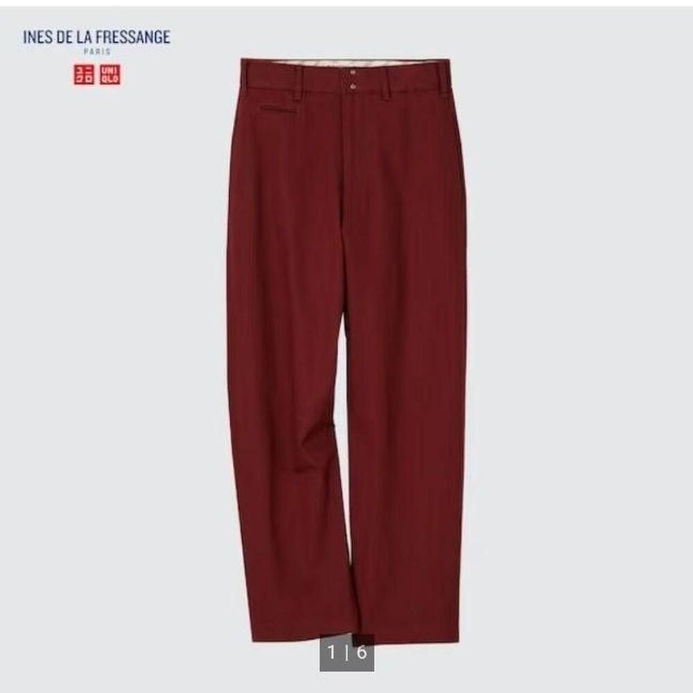 Uniqlo Women's Red and Burgundy Trousers
